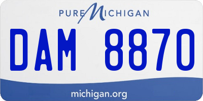 MI license plate DAM8870