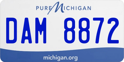MI license plate DAM8872