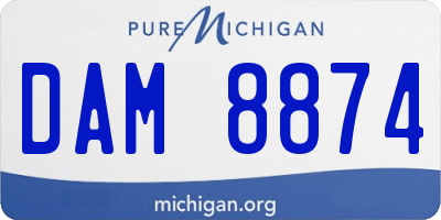 MI license plate DAM8874