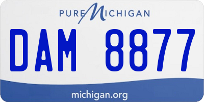 MI license plate DAM8877