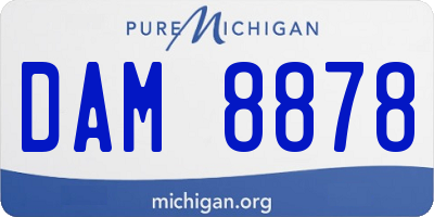 MI license plate DAM8878