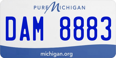 MI license plate DAM8883