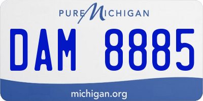 MI license plate DAM8885