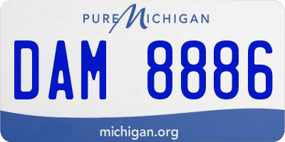 MI license plate DAM8886