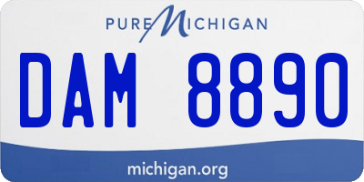 MI license plate DAM8890