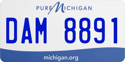 MI license plate DAM8891