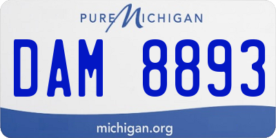 MI license plate DAM8893