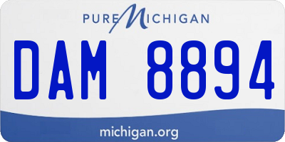 MI license plate DAM8894