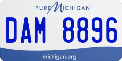 MI license plate DAM8896