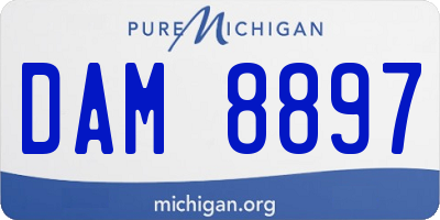 MI license plate DAM8897