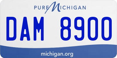 MI license plate DAM8900