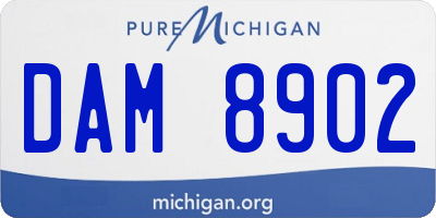 MI license plate DAM8902