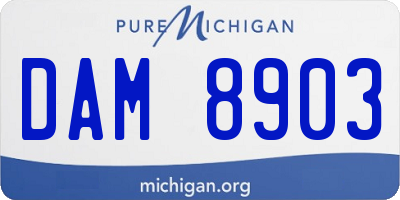 MI license plate DAM8903