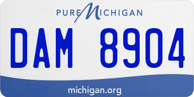 MI license plate DAM8904