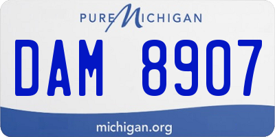 MI license plate DAM8907