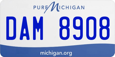 MI license plate DAM8908