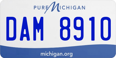 MI license plate DAM8910
