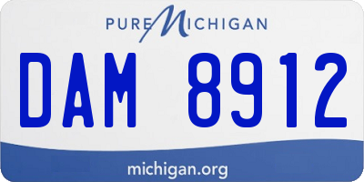 MI license plate DAM8912