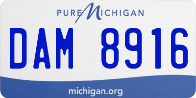 MI license plate DAM8916