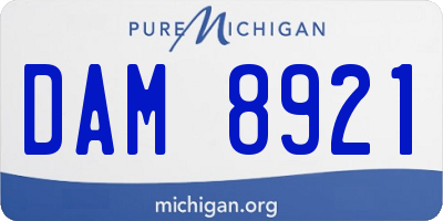 MI license plate DAM8921