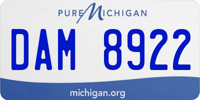 MI license plate DAM8922
