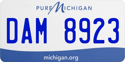 MI license plate DAM8923