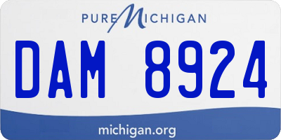MI license plate DAM8924