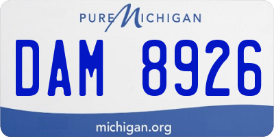MI license plate DAM8926