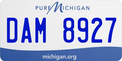 MI license plate DAM8927