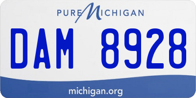 MI license plate DAM8928