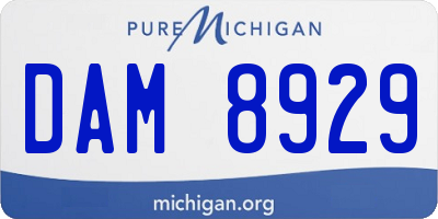 MI license plate DAM8929
