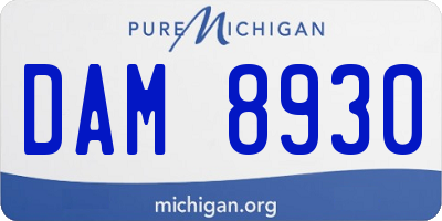 MI license plate DAM8930