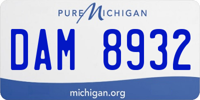 MI license plate DAM8932