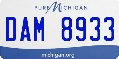 MI license plate DAM8933