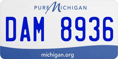 MI license plate DAM8936