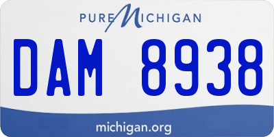 MI license plate DAM8938