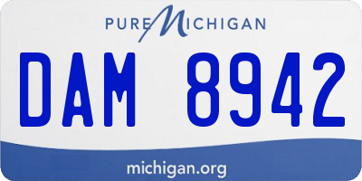 MI license plate DAM8942