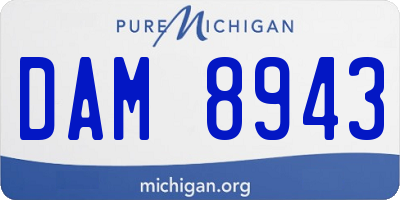 MI license plate DAM8943