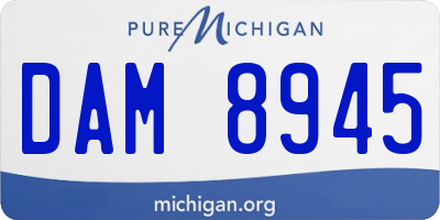 MI license plate DAM8945