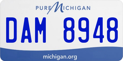 MI license plate DAM8948