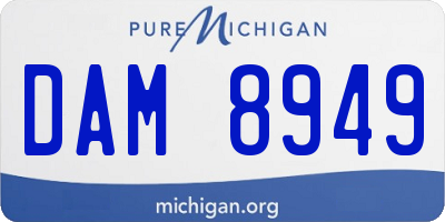 MI license plate DAM8949
