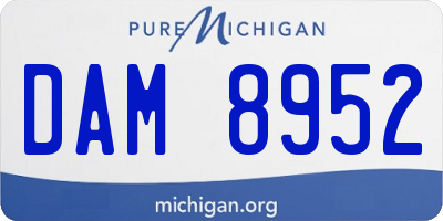 MI license plate DAM8952