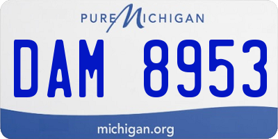 MI license plate DAM8953