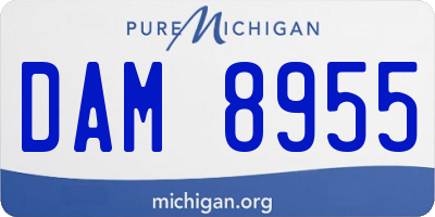 MI license plate DAM8955