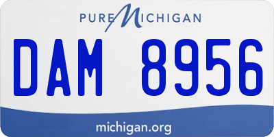 MI license plate DAM8956
