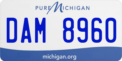 MI license plate DAM8960
