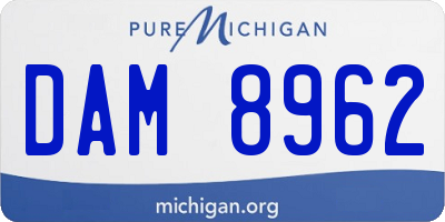 MI license plate DAM8962