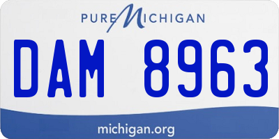 MI license plate DAM8963