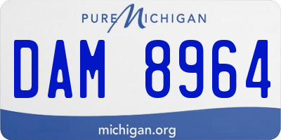 MI license plate DAM8964