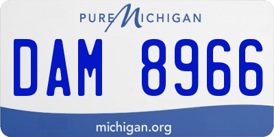 MI license plate DAM8966